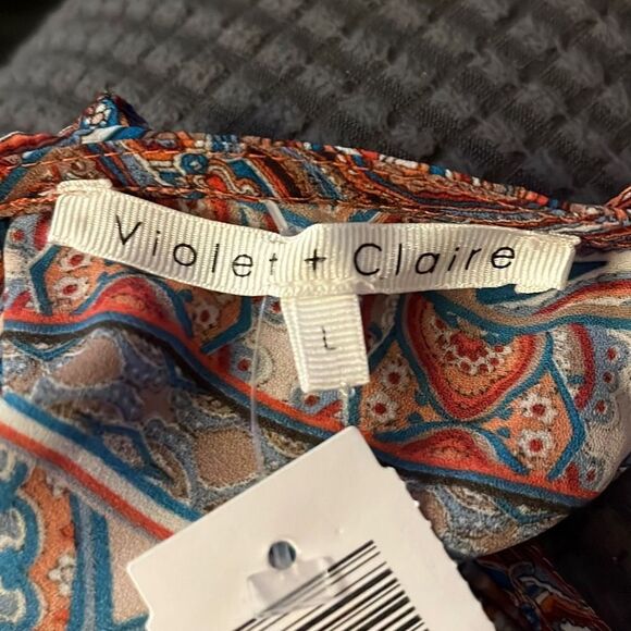 Violet‎ + Claire Women's Sleeveless Halter Top Blouse Size L Paisley Print - Picture 3 of 4